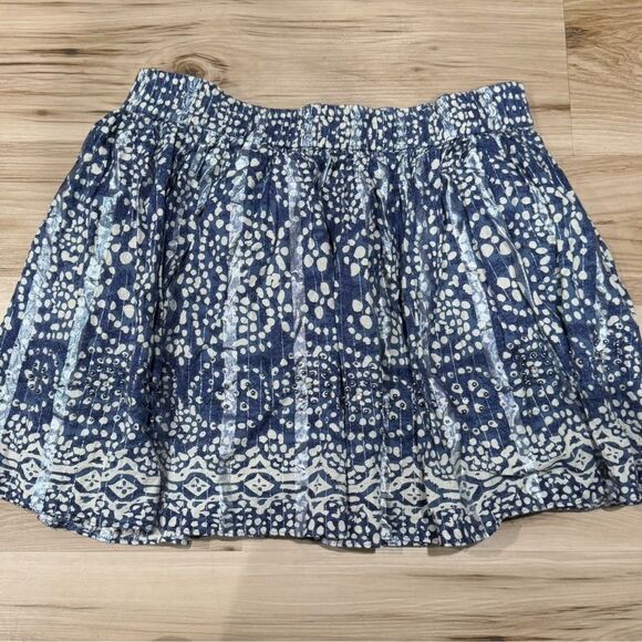 Sabine Metallic Blue White Dots Mini Skirt Women’s Medium - Picture 1 of 3